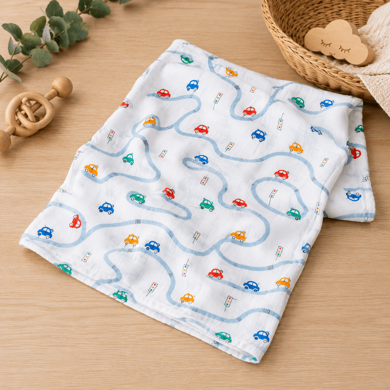 Kidzyarn Ball Print Muslin Swaddle Blanket for Newborn Baby | Premium Soft Cotton Muslin | Lightweight & Breathable - Image 5