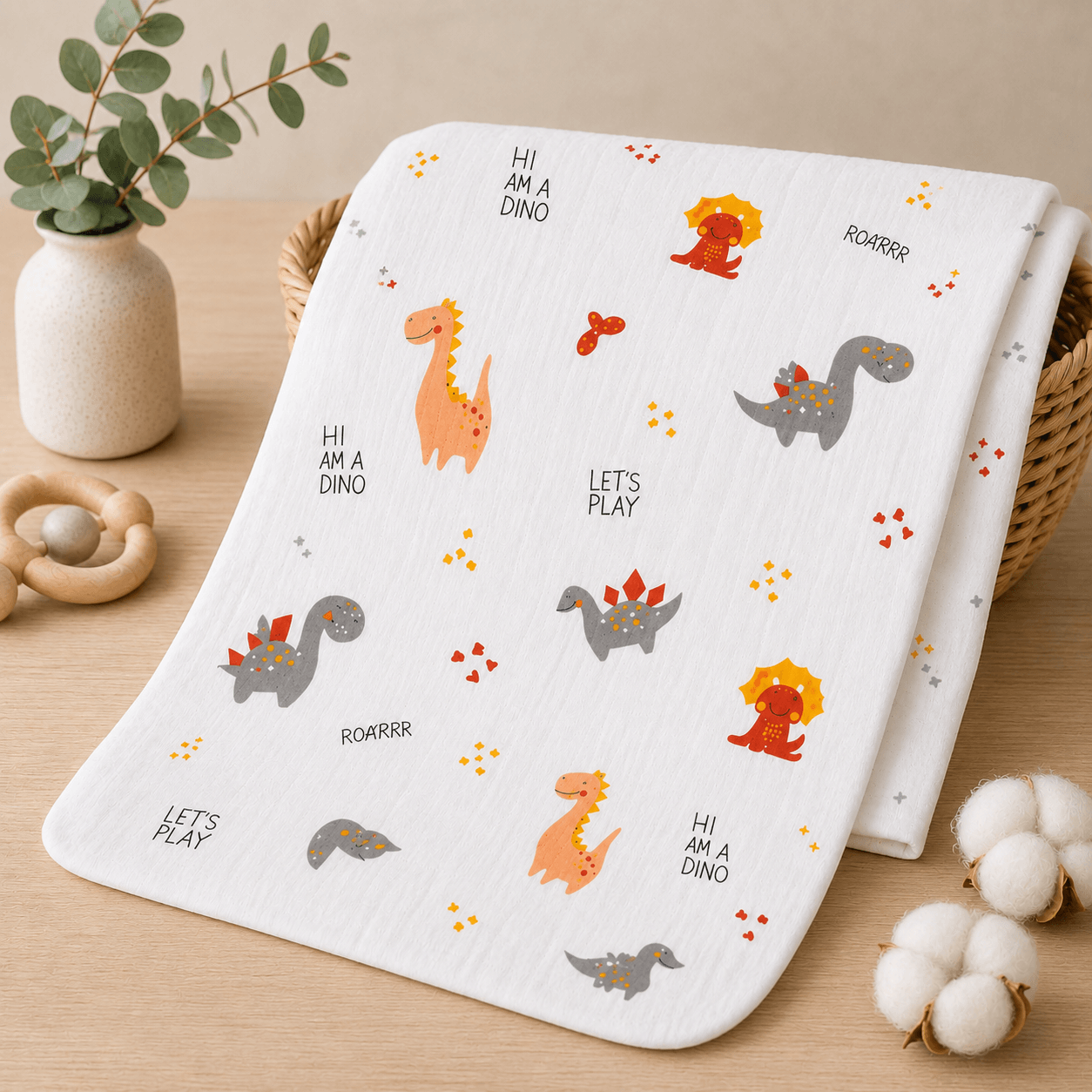 Kidzyarn Ball Print Muslin Swaddle Blanket for Newborn Baby | Premium Soft Cotton Muslin | Lightweight & Breathable - Image 8