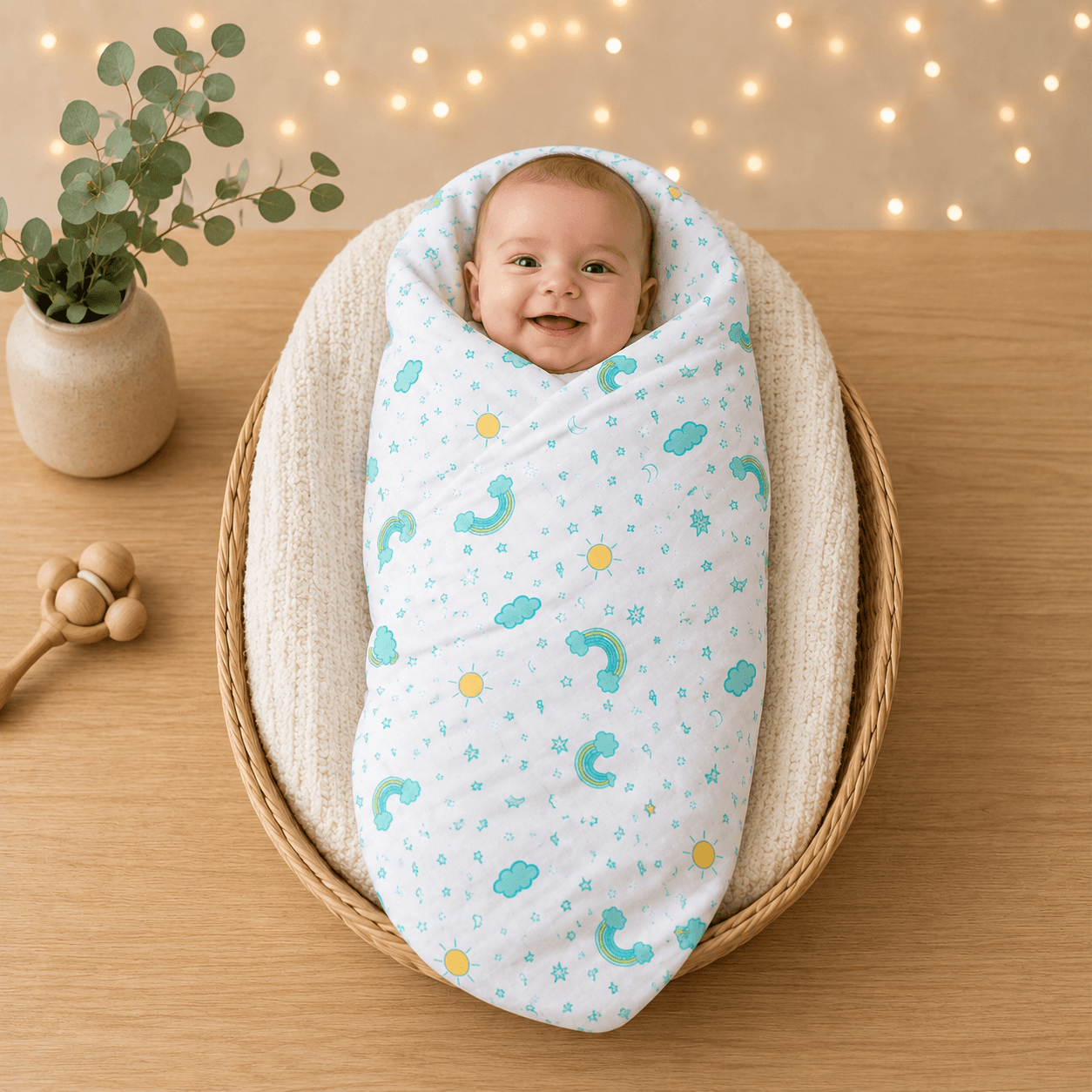 Kidzyarn Ball Print Muslin Swaddle Blanket for Newborn Baby | Premium Soft Cotton Muslin | Lightweight & Breathable - Image 15
