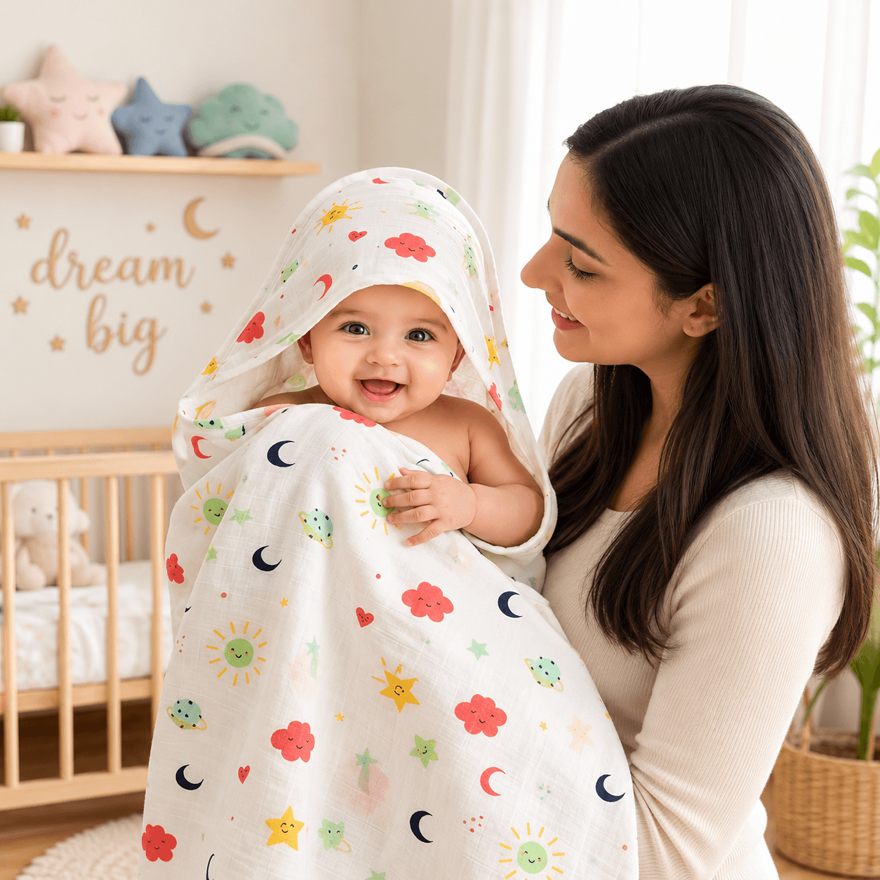 Kidzyarn Newborn Baby Hooded Towel | Ultra Soft & Absorbent Cotton Baby Bath Towel - Image 3