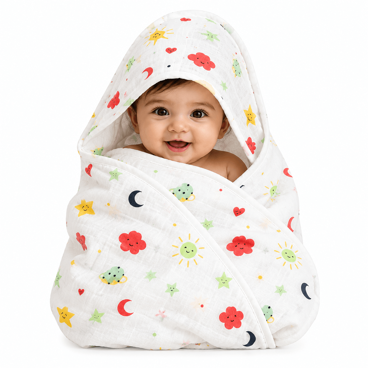 Kidzyarn Newborn Baby Hooded Towel | Ultra Soft & Absorbent Cotton Baby Bath Towel - Image 4
