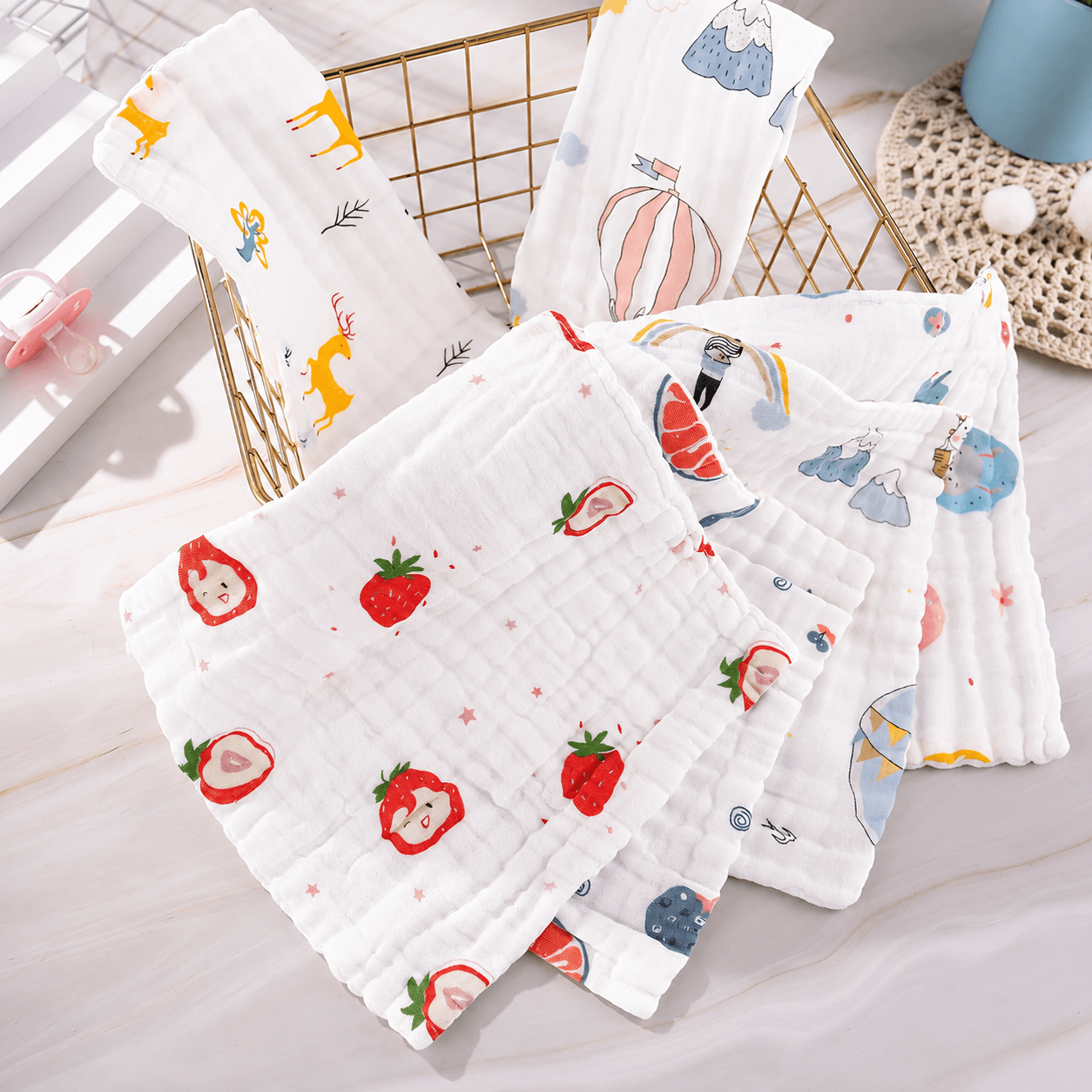 Kidzyarn Newborn Baby Burp Cloth | Ultra Soft & Absorbent Cotton Burp Towel | Baby Feeding Essential