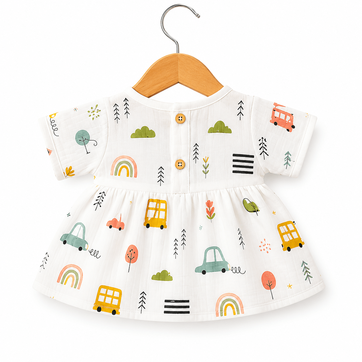 Kidzyarn Newborn Baby Frock | Premium Soft Cotton Baby Girl Dress | Comfortable Daily Wear - Image 2