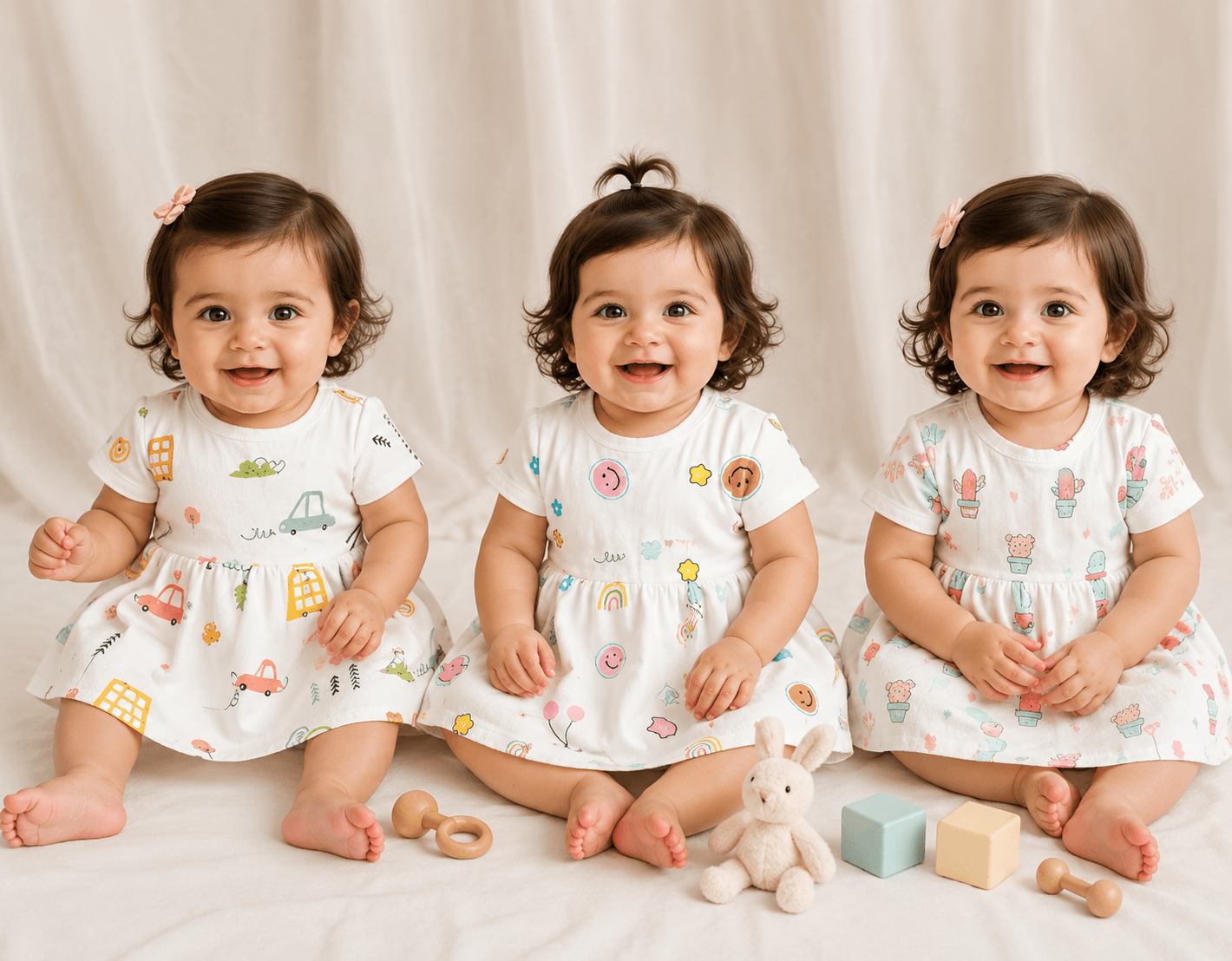 Kidzyarn Newborn Baby Frock | Premium Soft Cotton Baby Girl Dress | Comfortable Daily Wear